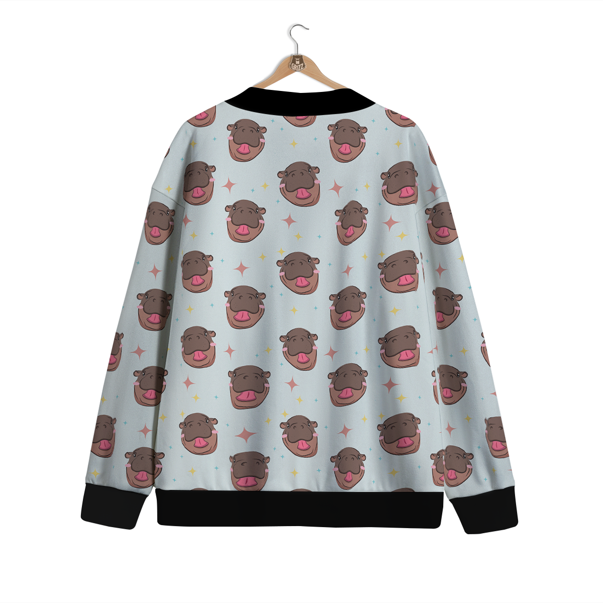 Moo Deng Hippo Smiling Cardigan-grizzshop