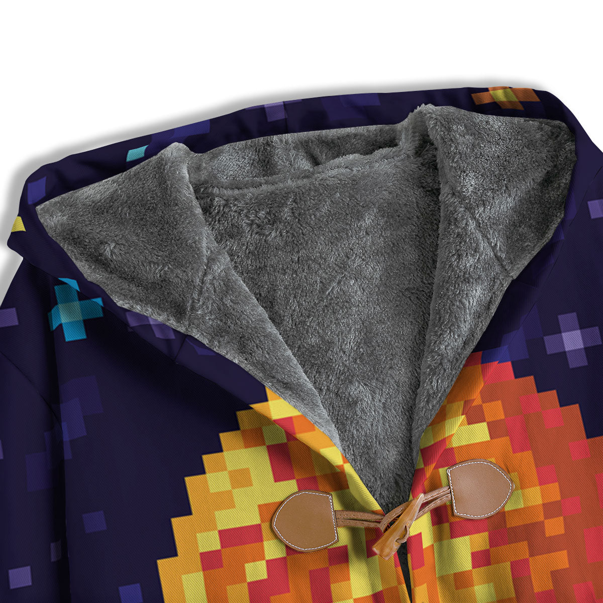 Moon 8-Bit Pixel Print Men's Windbreaker Jacket-grizzshop