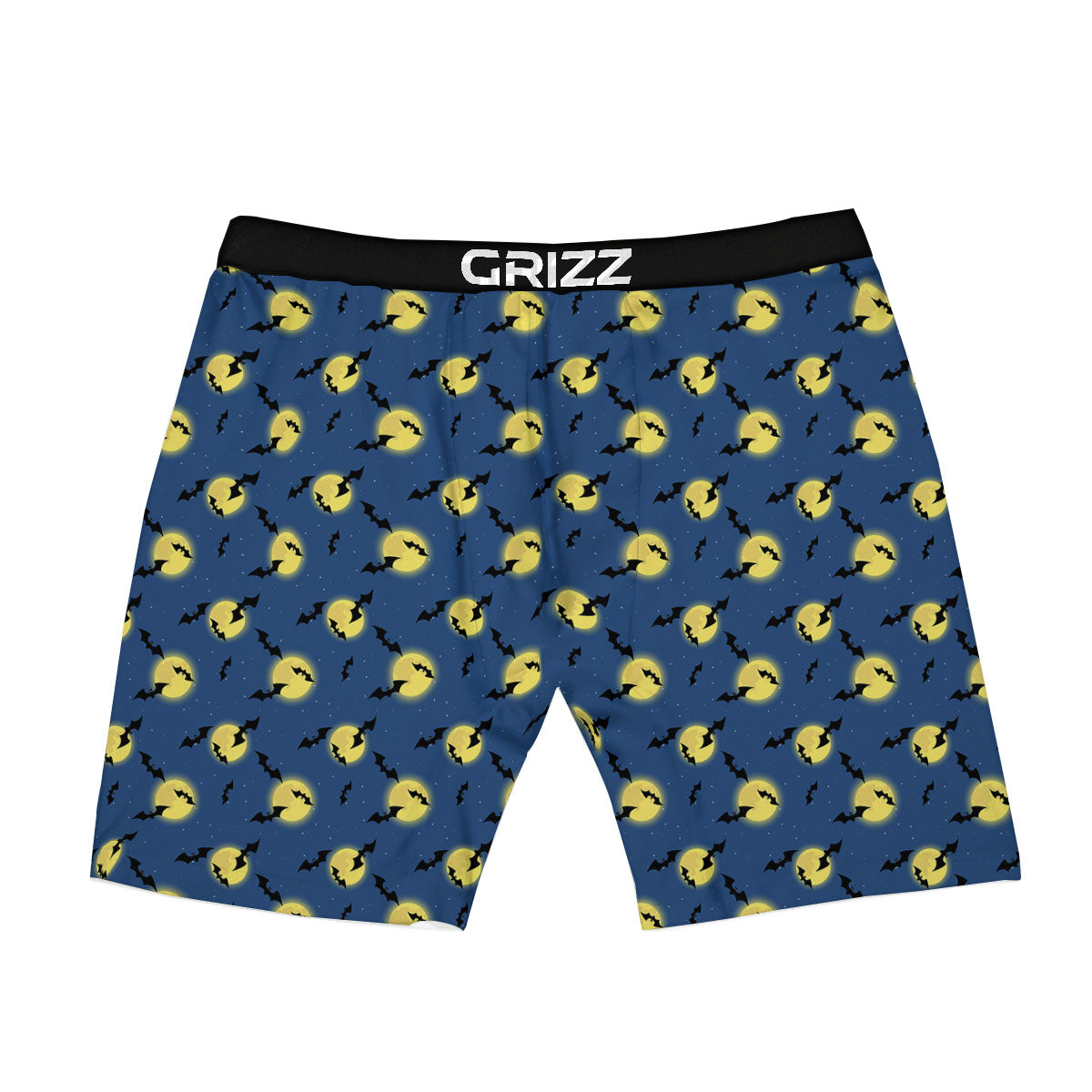 Moon And Bat Halloween Print Pattern Boxer Briefs-grizzshop
