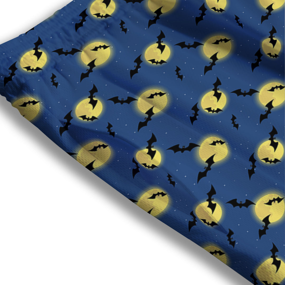 Moon And Bat Halloween Print Pattern Mesh Shorts