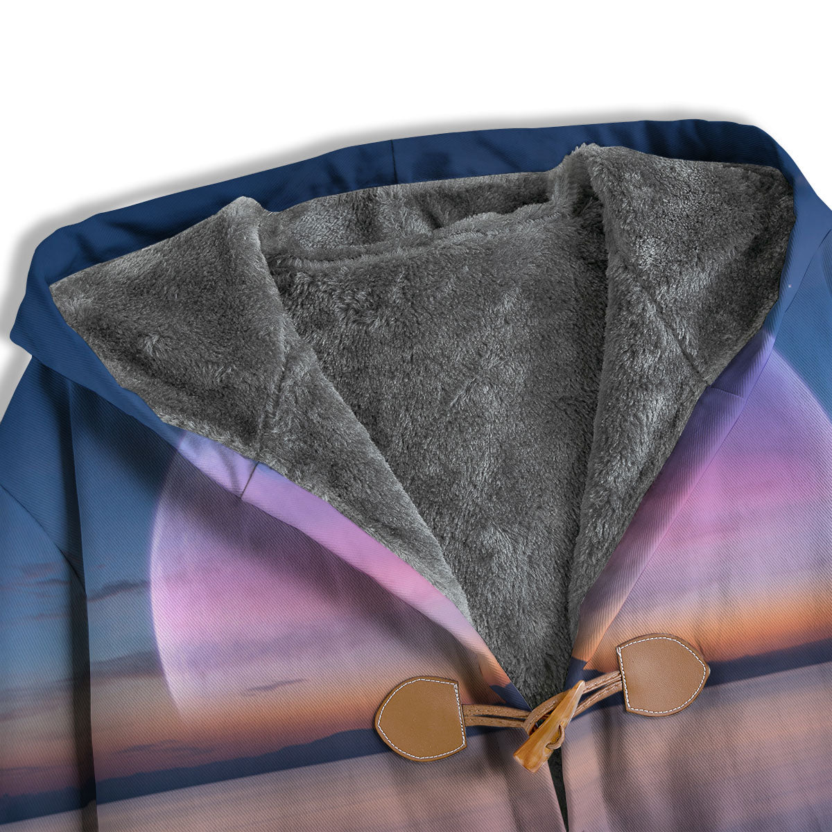 Moon And Beach Print Men's Windbreaker Jacket-grizzshop