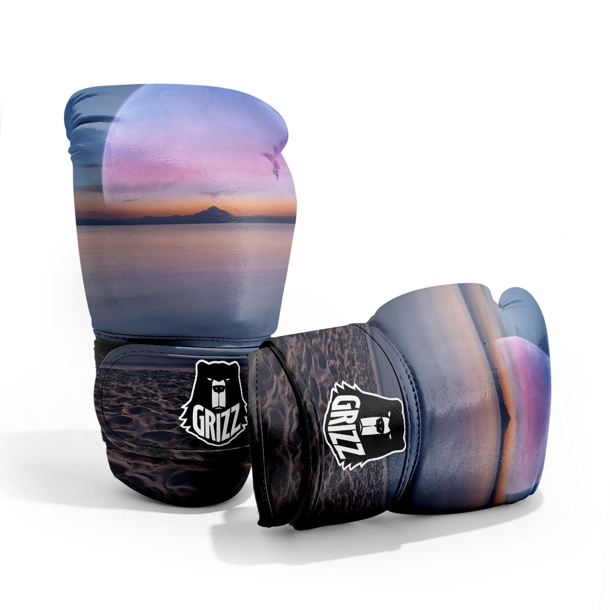Moon And Beach Print Pro Boxing Glove