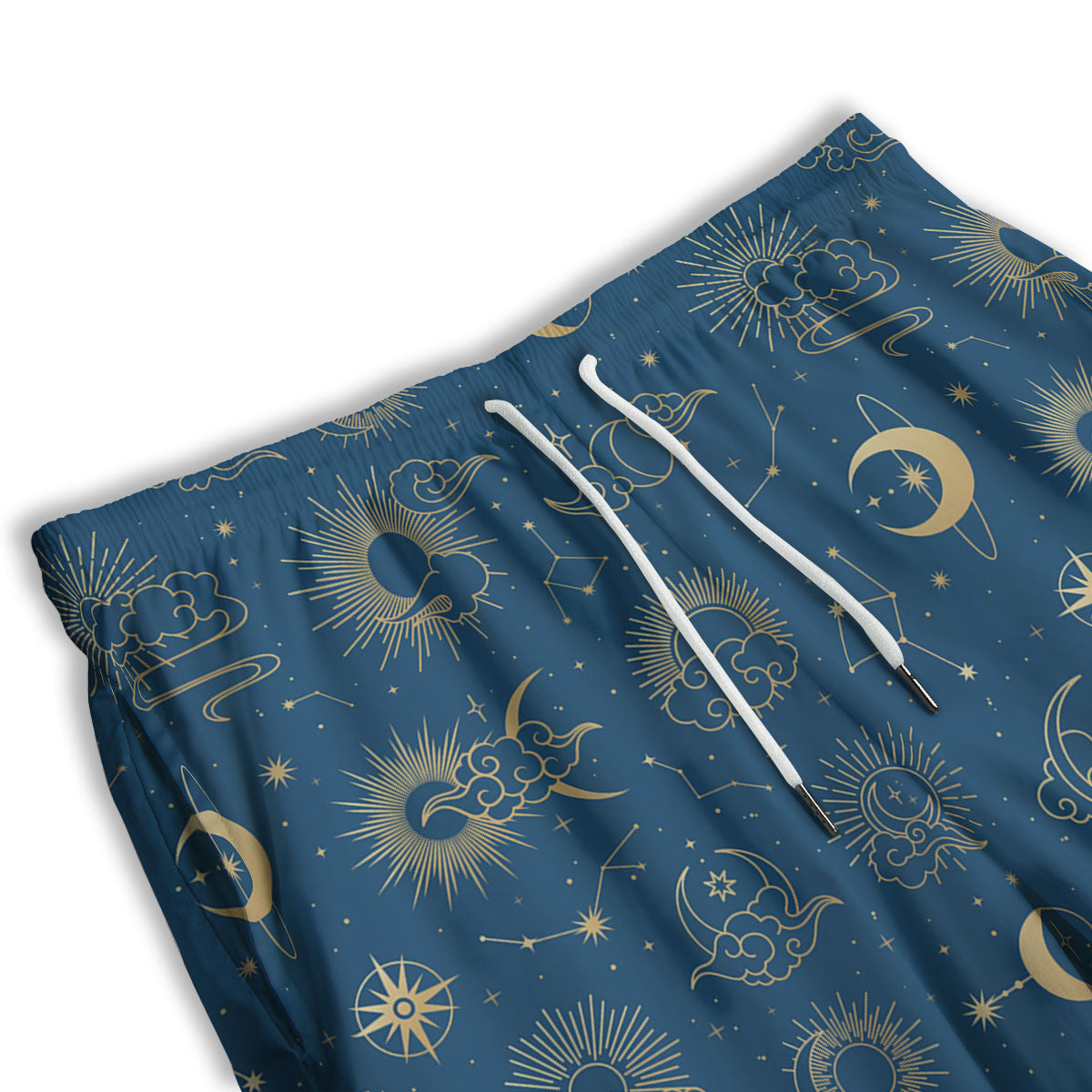 Moon And Blue Sun Print Pattern Men's Athletic Shorts