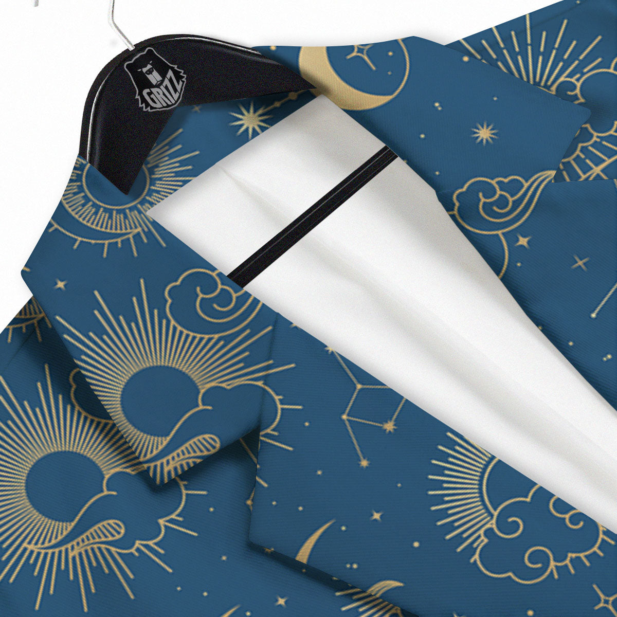 Moon And Blue Sun Print Pattern Men's Sport Coat-grizzshop