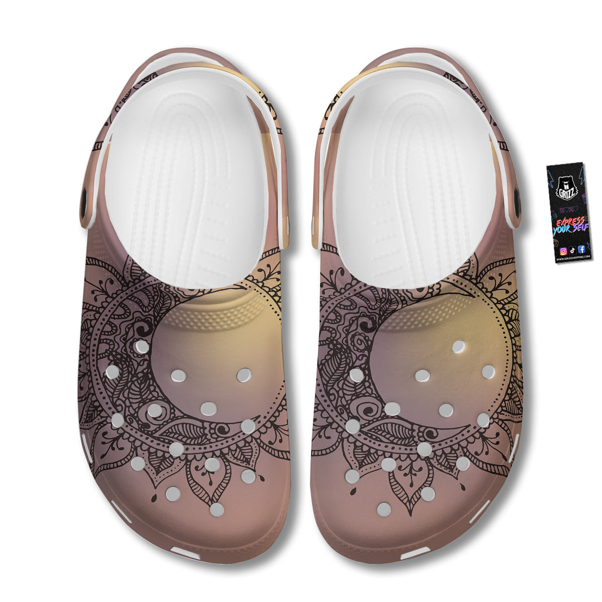 Moon And Bohemian Sun Print Clog-grizzshop