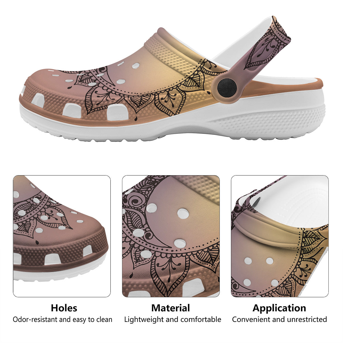 Moon And Bohemian Sun Print Clog-grizzshop