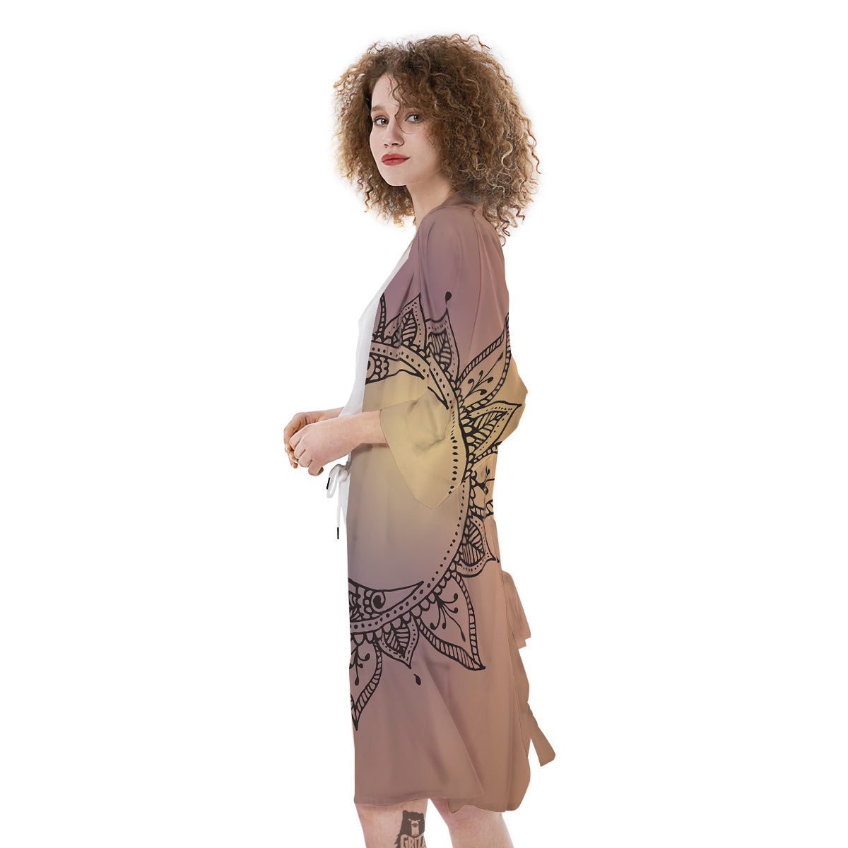 Moon And Bohemian Sun Print Kimono-grizzshop