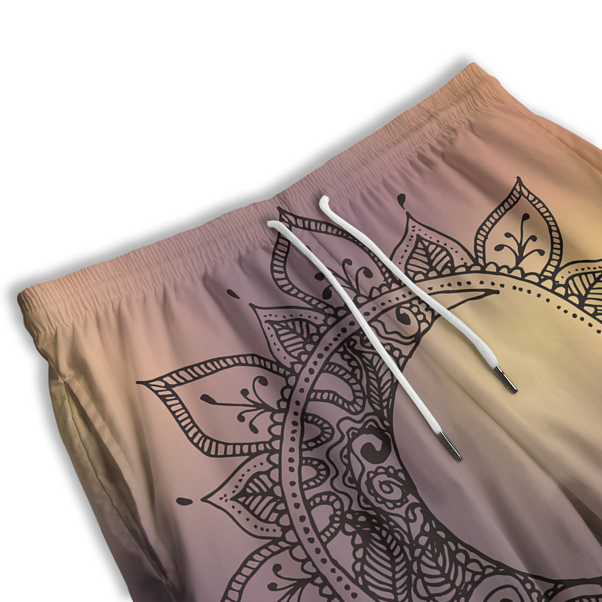 Moon And Bohemian Sun Print Men's Athletic Shorts