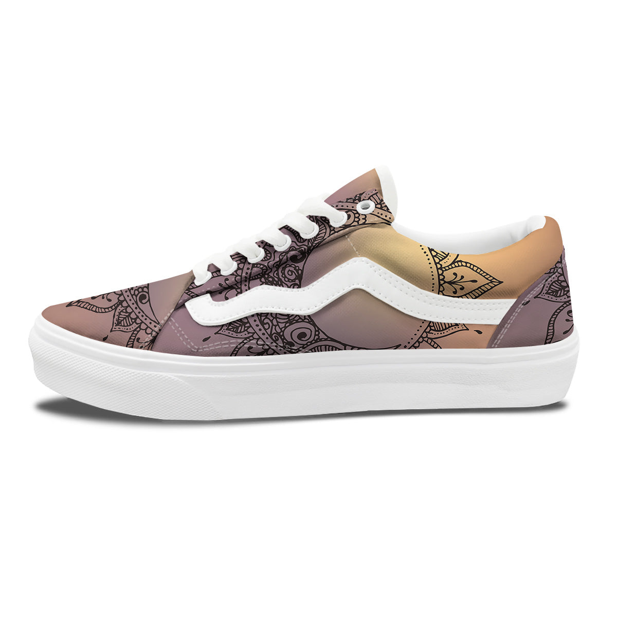 Moon And Bohemian Sun Print Skate Shoes-grizzshop