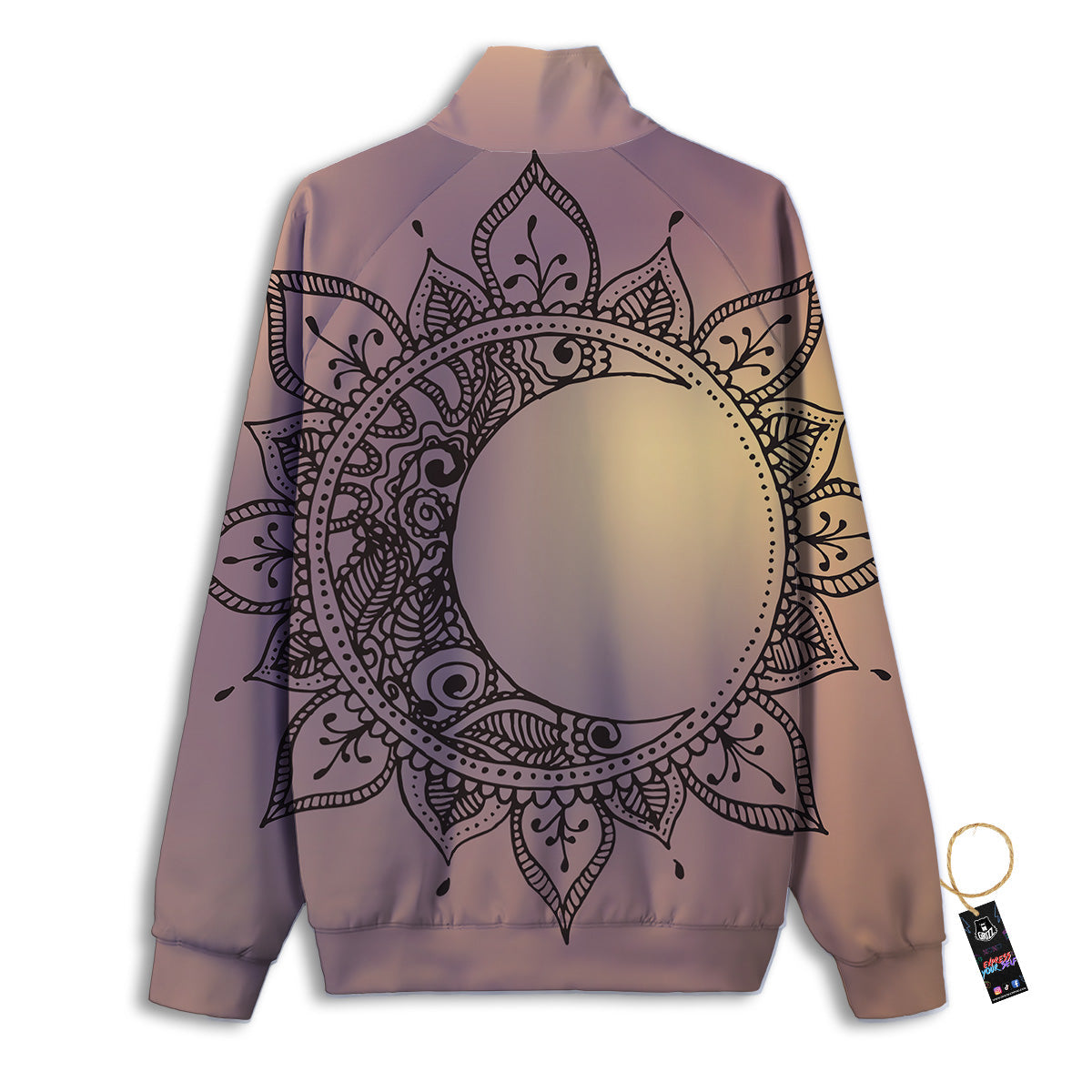 Moon And Bohemian Sun Print Track Jacket-grizzshop