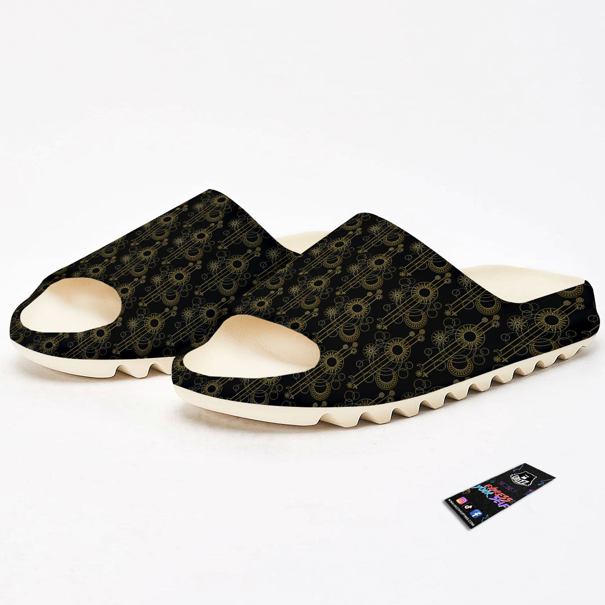 Moon And Boho Sun Print Pattern Sandals-grizzshop