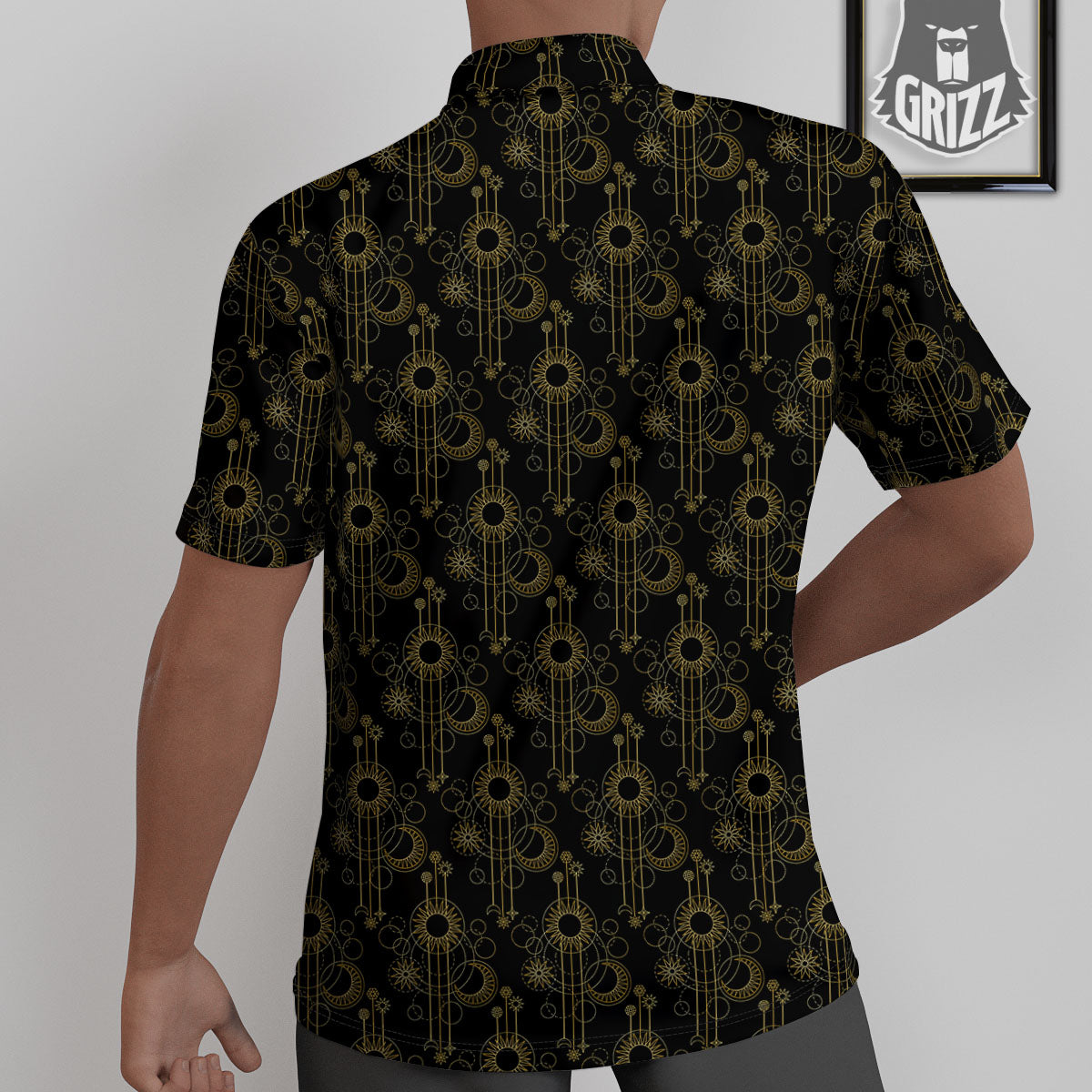 Moon And Boho Sun Print Pattern Untucked Shirts-grizzshop
