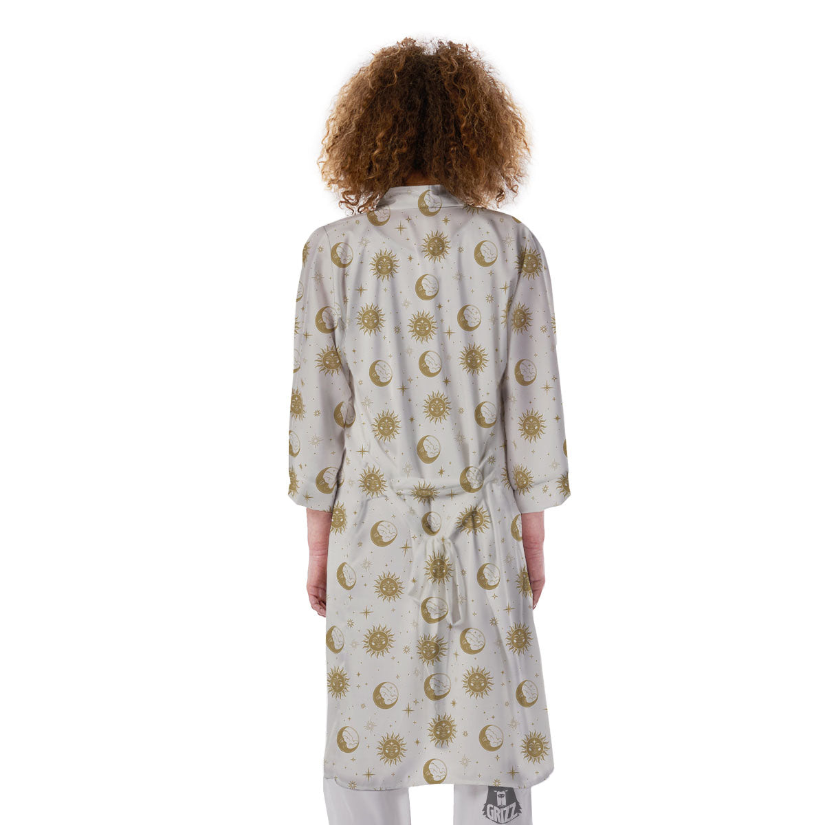 Moon And Gold Sun Print Pattern Kimono-grizzshop