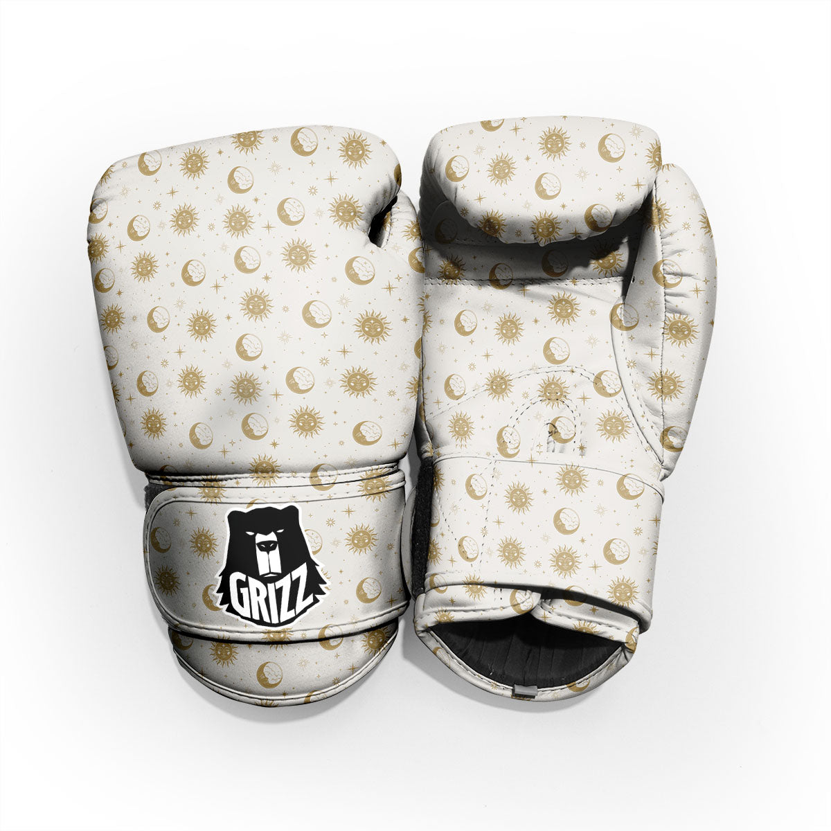 Moon And Gold Sun Print Pattern Pro Boxing Glove