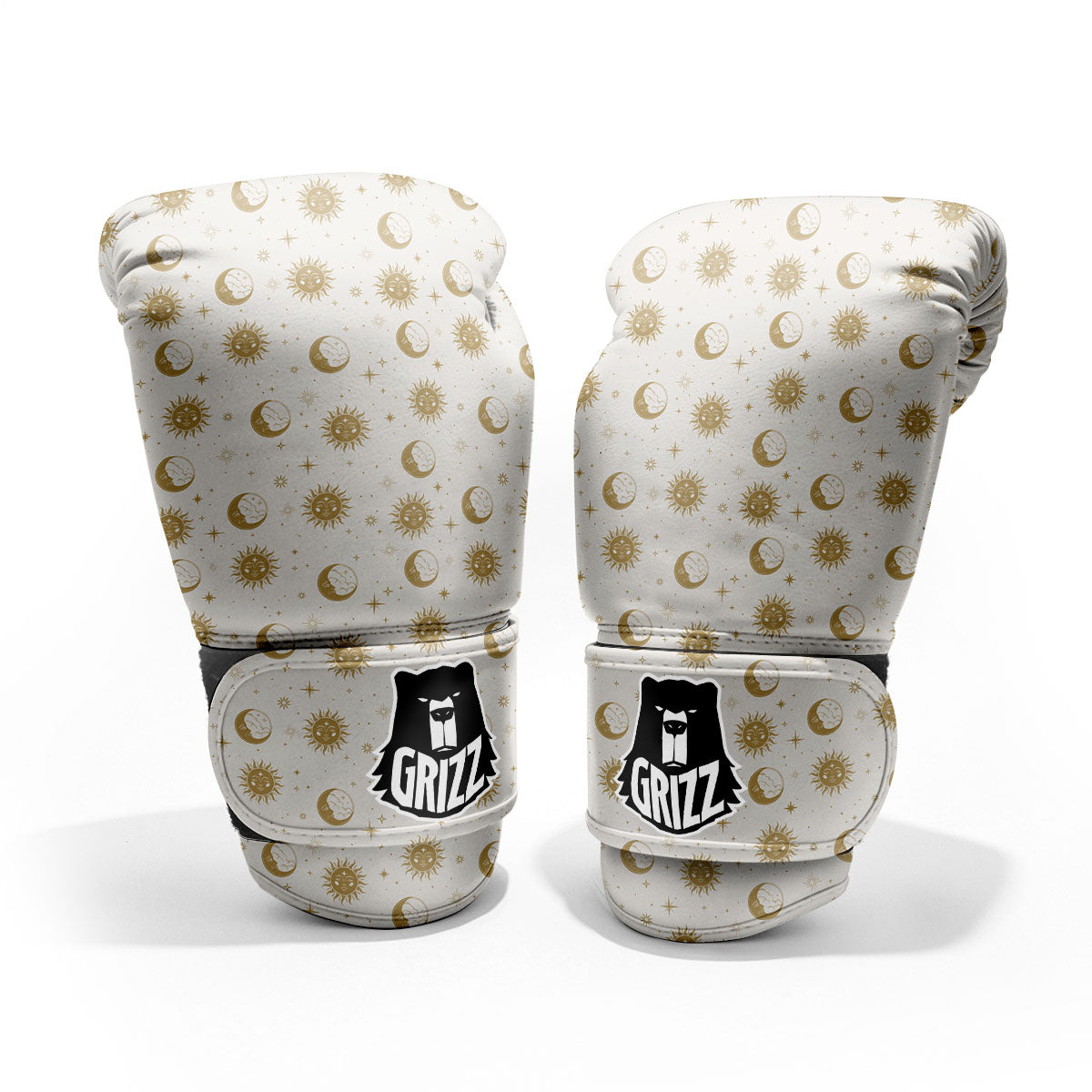 Moon And Gold Sun Print Pattern Pro Boxing Glove