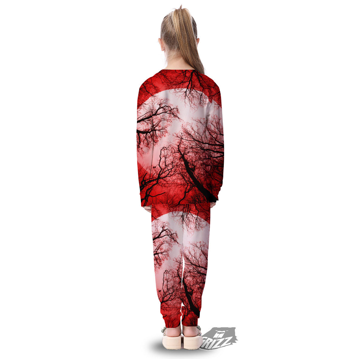 Moon And Horror Forest Print Kid's Pajamas-grizzshop