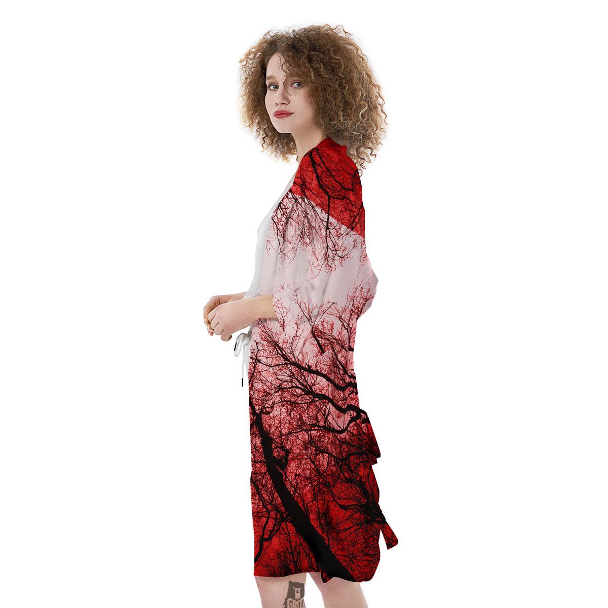Moon And Horror Forest Print Kimono-grizzshop
