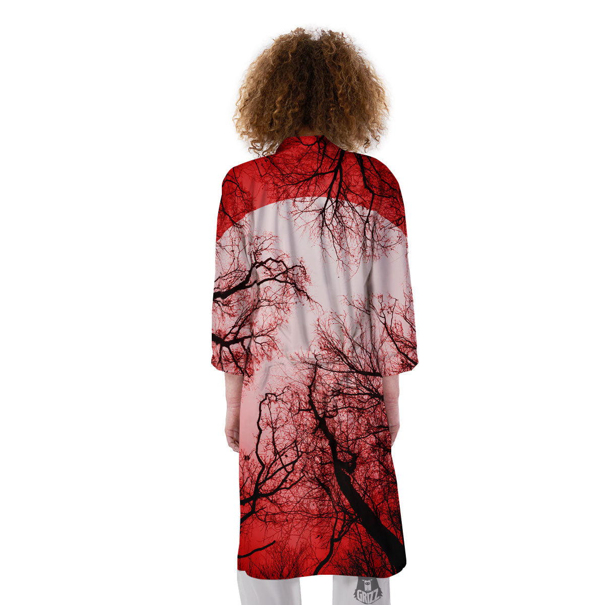 Moon And Horror Forest Print Kimono-grizzshop