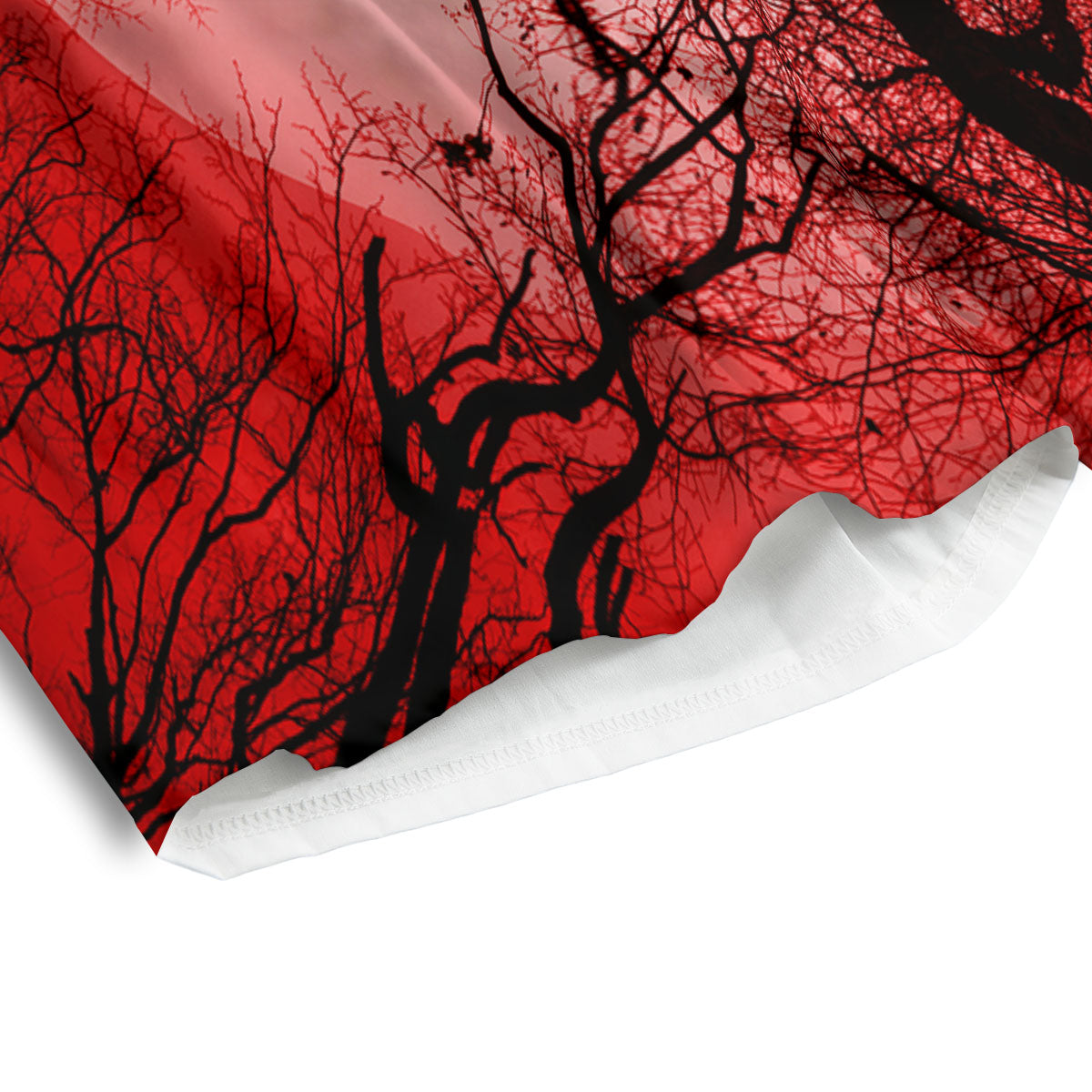 Moon And Horror Forest Print Men's Athletic Shorts