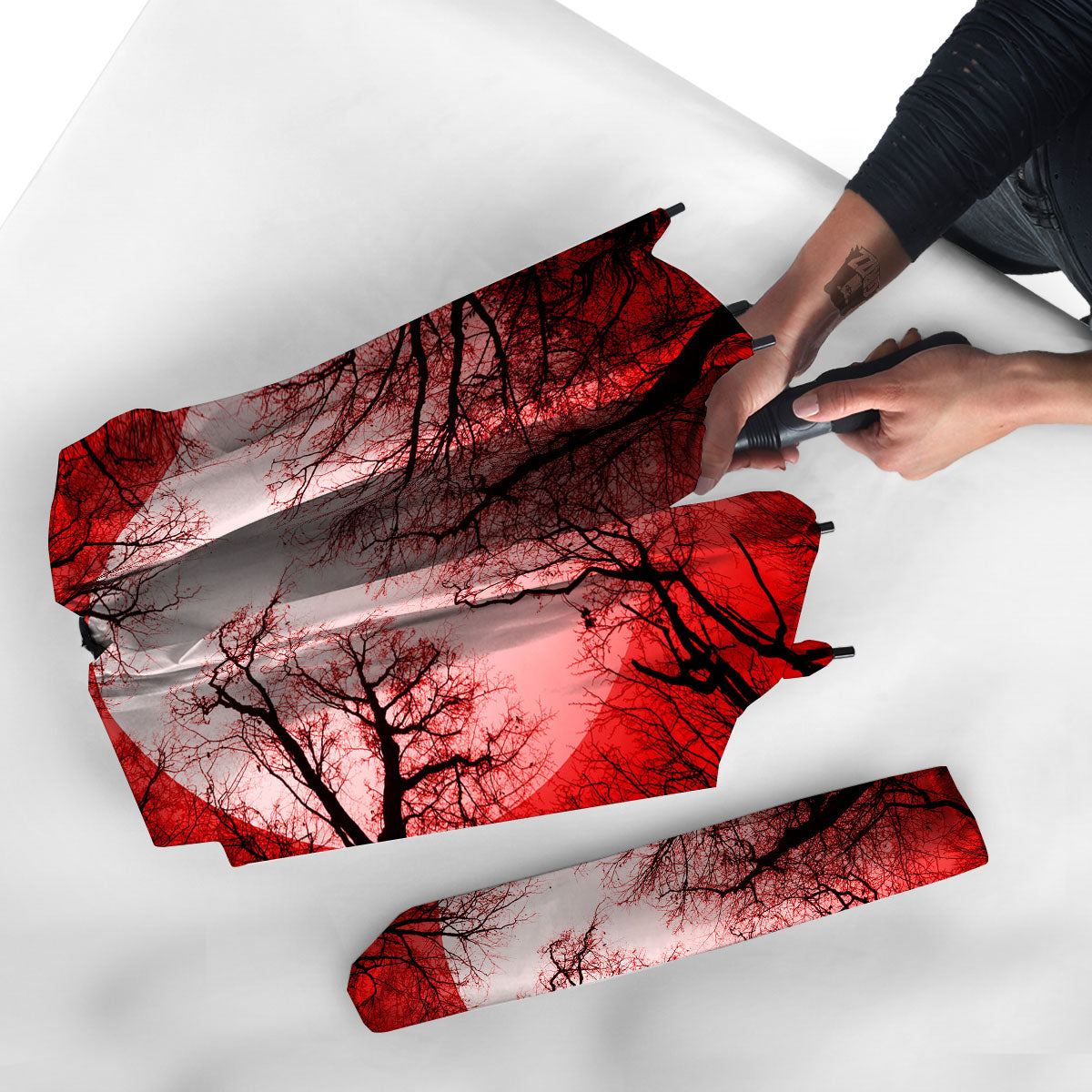 Moon And Horror Forest Print Umbrella-grizzshop