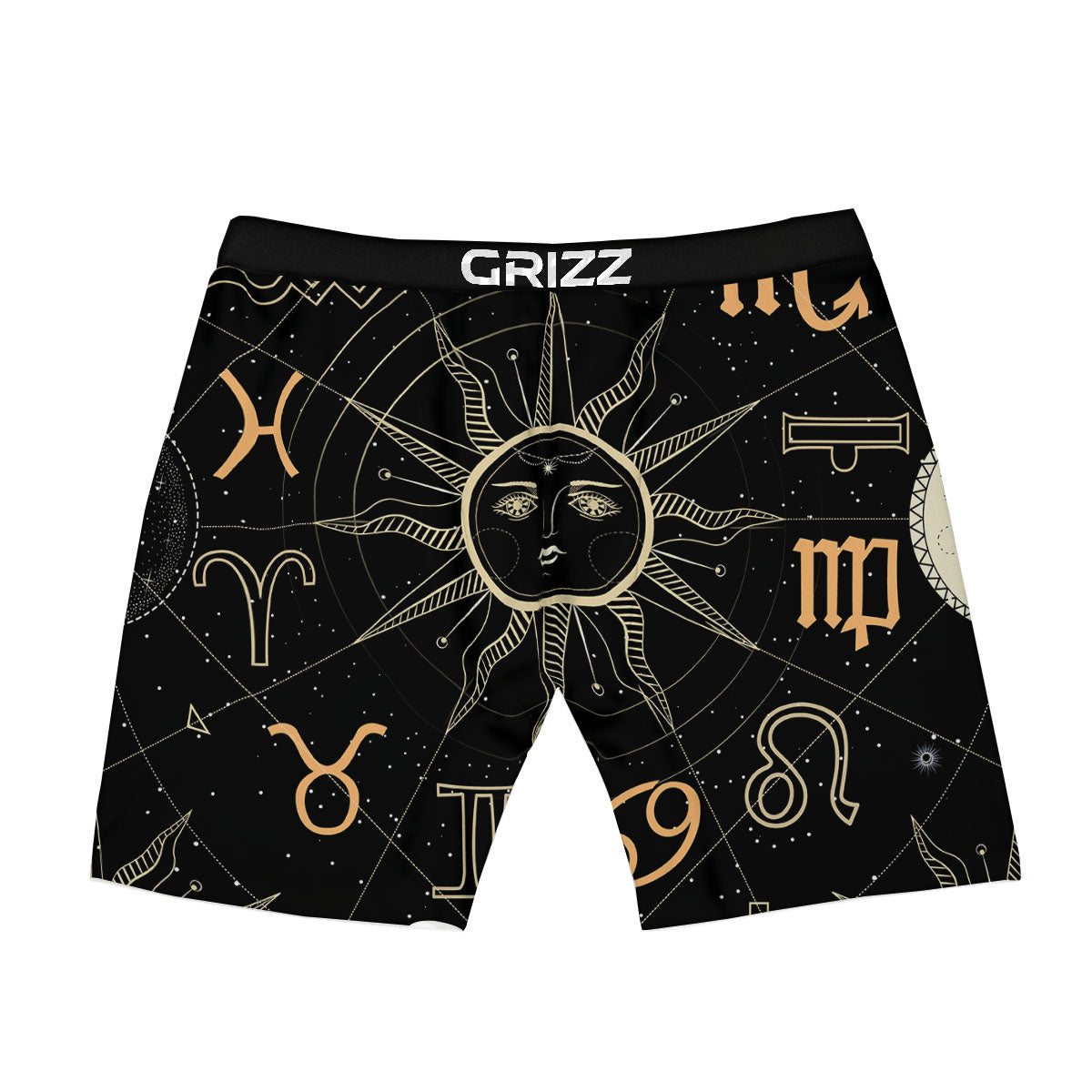 Moon And Vintage Sun Print Boxer Briefs-grizzshop