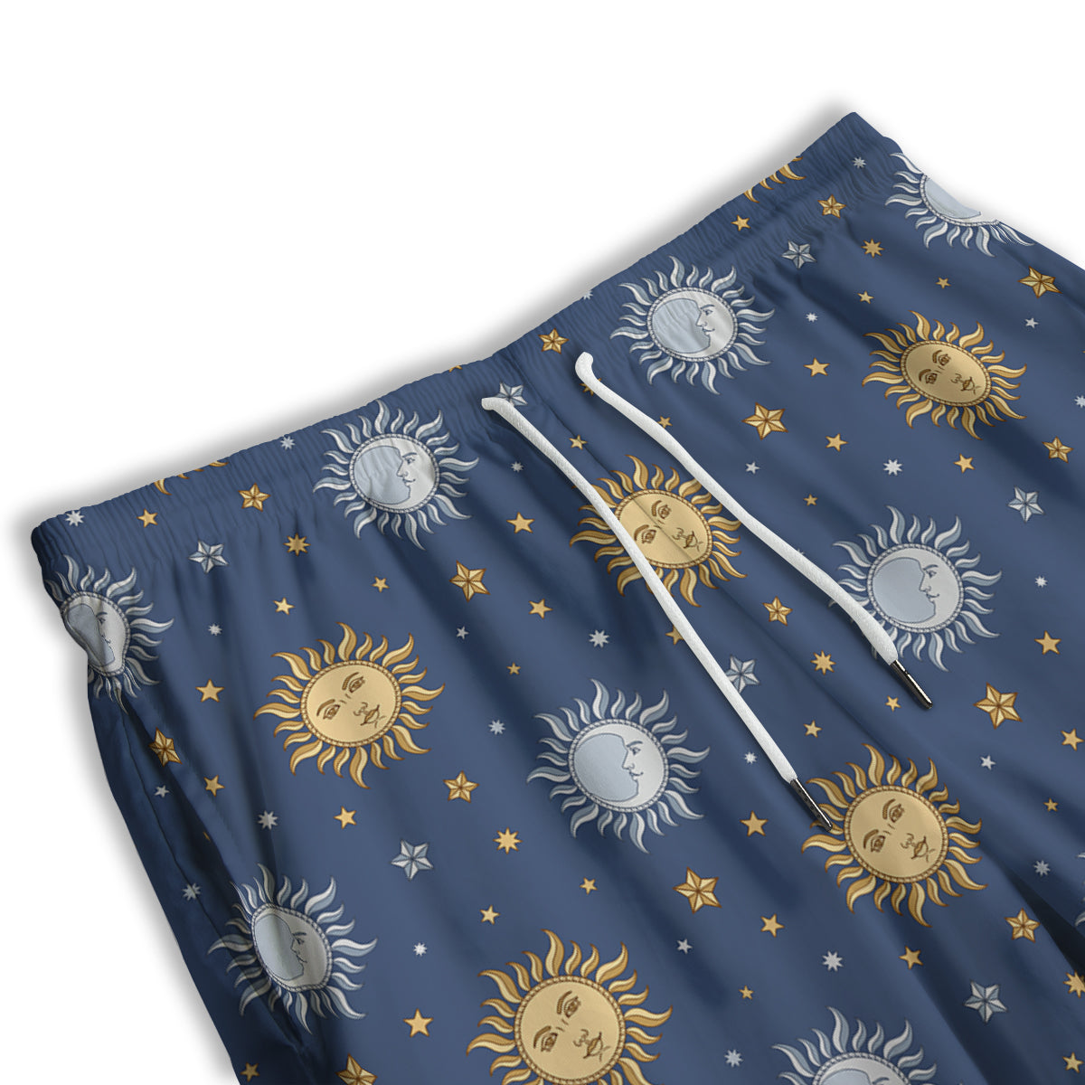 Moon And Vintage Sun Print Pattern Men's Athletic Shorts