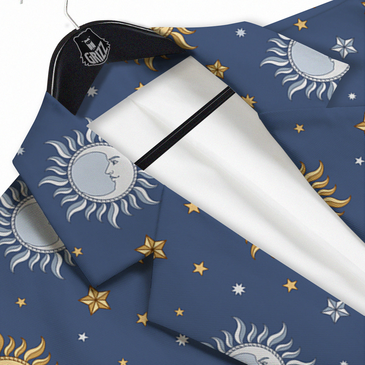 Moon And Vintage Sun Print Pattern Men's Sport Coat-grizzshop