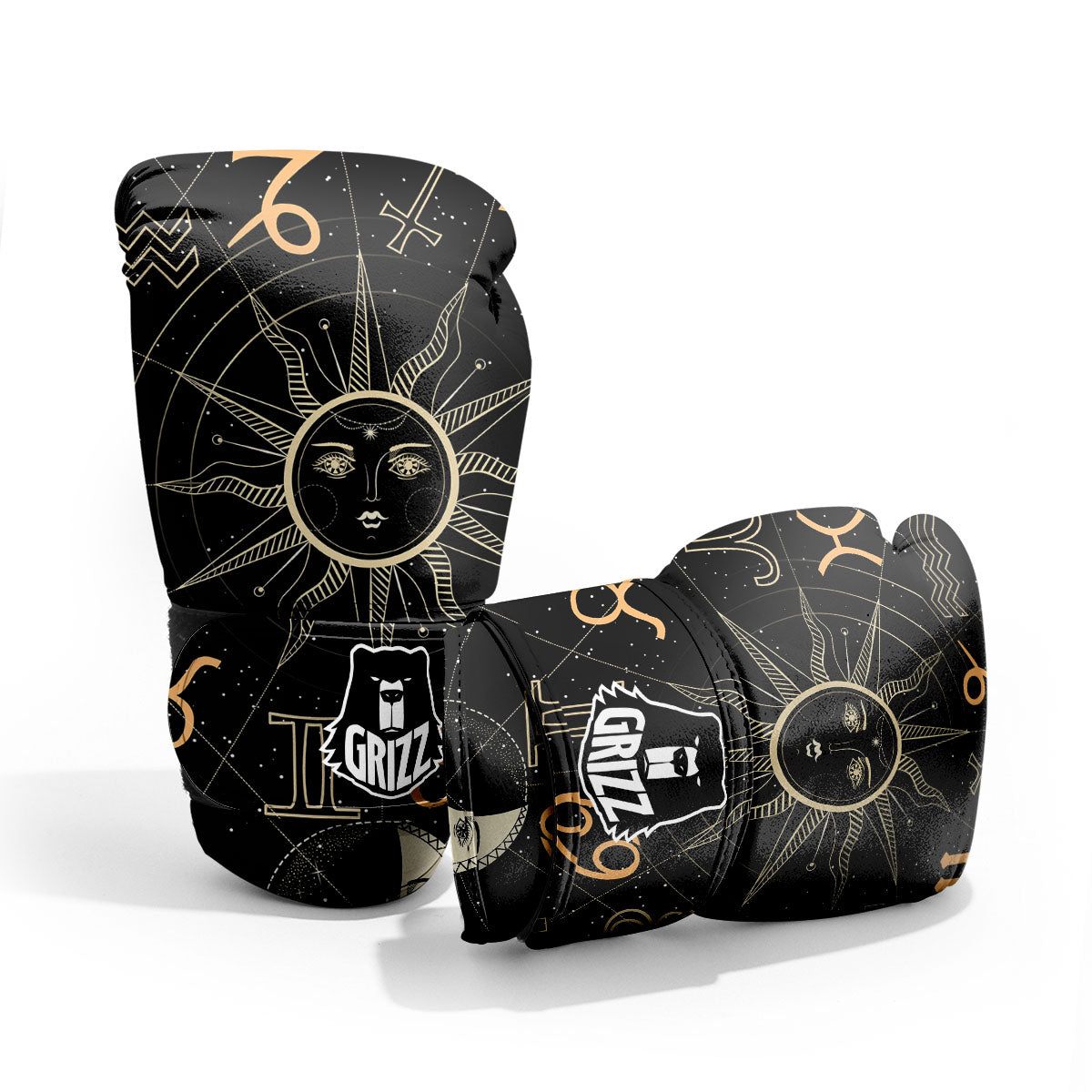 Moon And Vintage Sun Print Pro Boxing Glove
