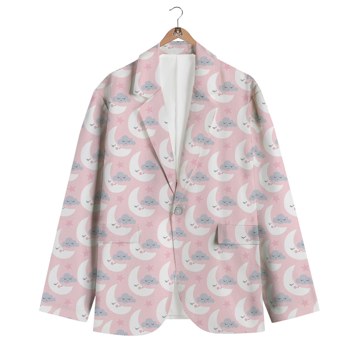 Moon Pattern Print Men's Blazer-grizzshop