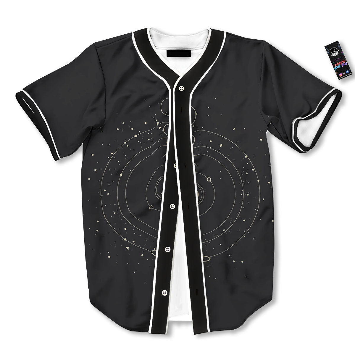 Moon Phase Galaxy Print Baseball Jersey-grizzshop