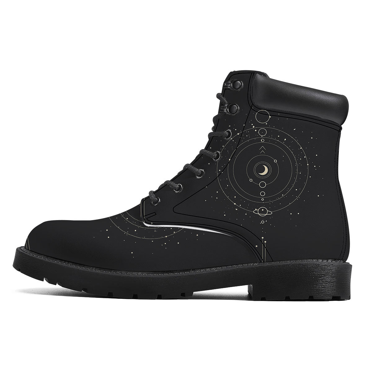 Moon Phase Galaxy Print Boots-grizzshop