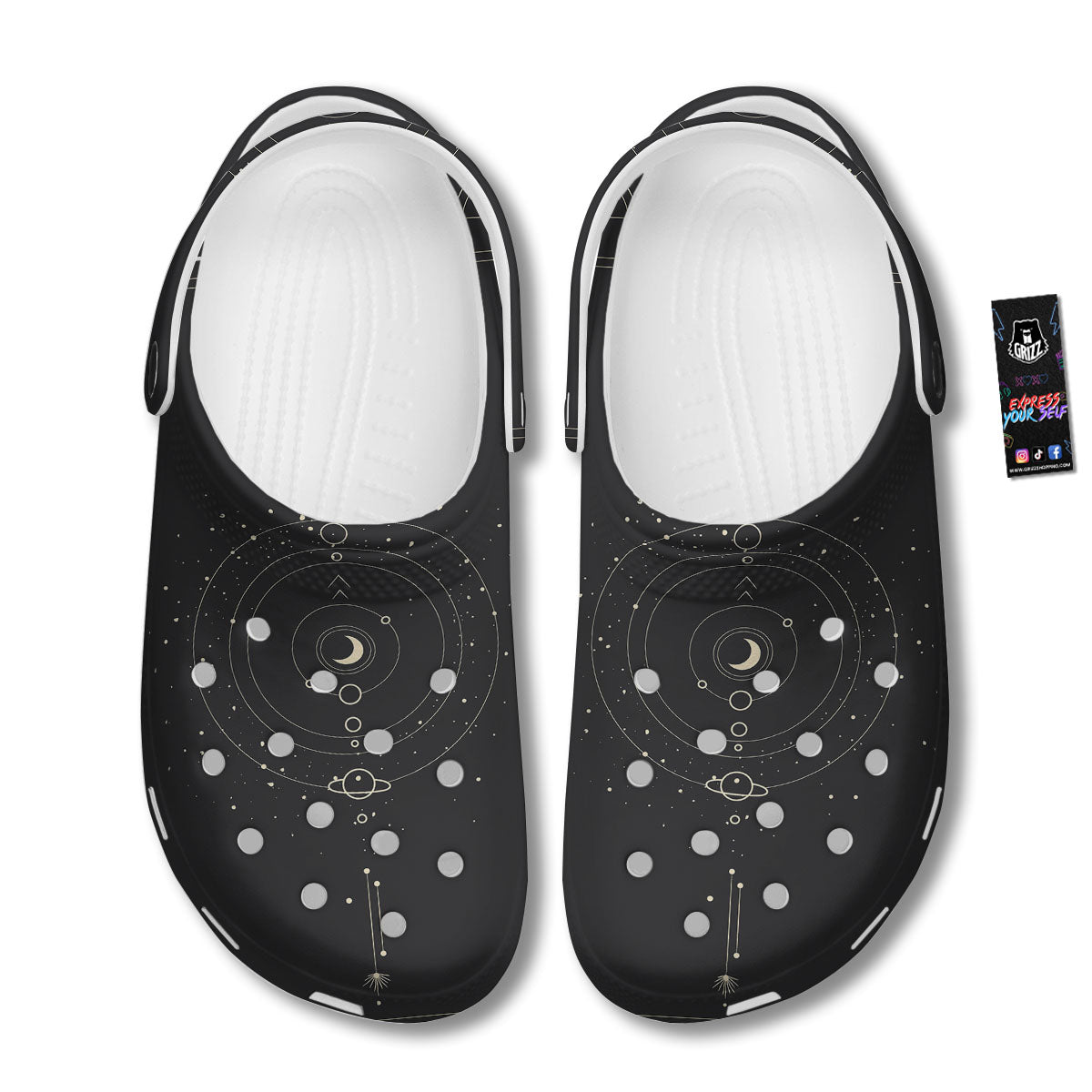 Moon Phase Galaxy Print Clog-grizzshop