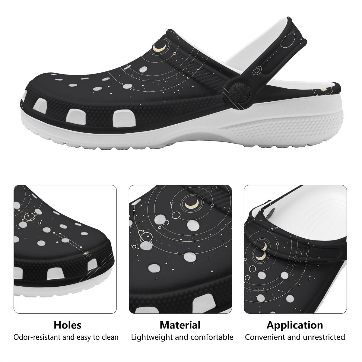 Moon Phase Galaxy Print Clog-grizzshop