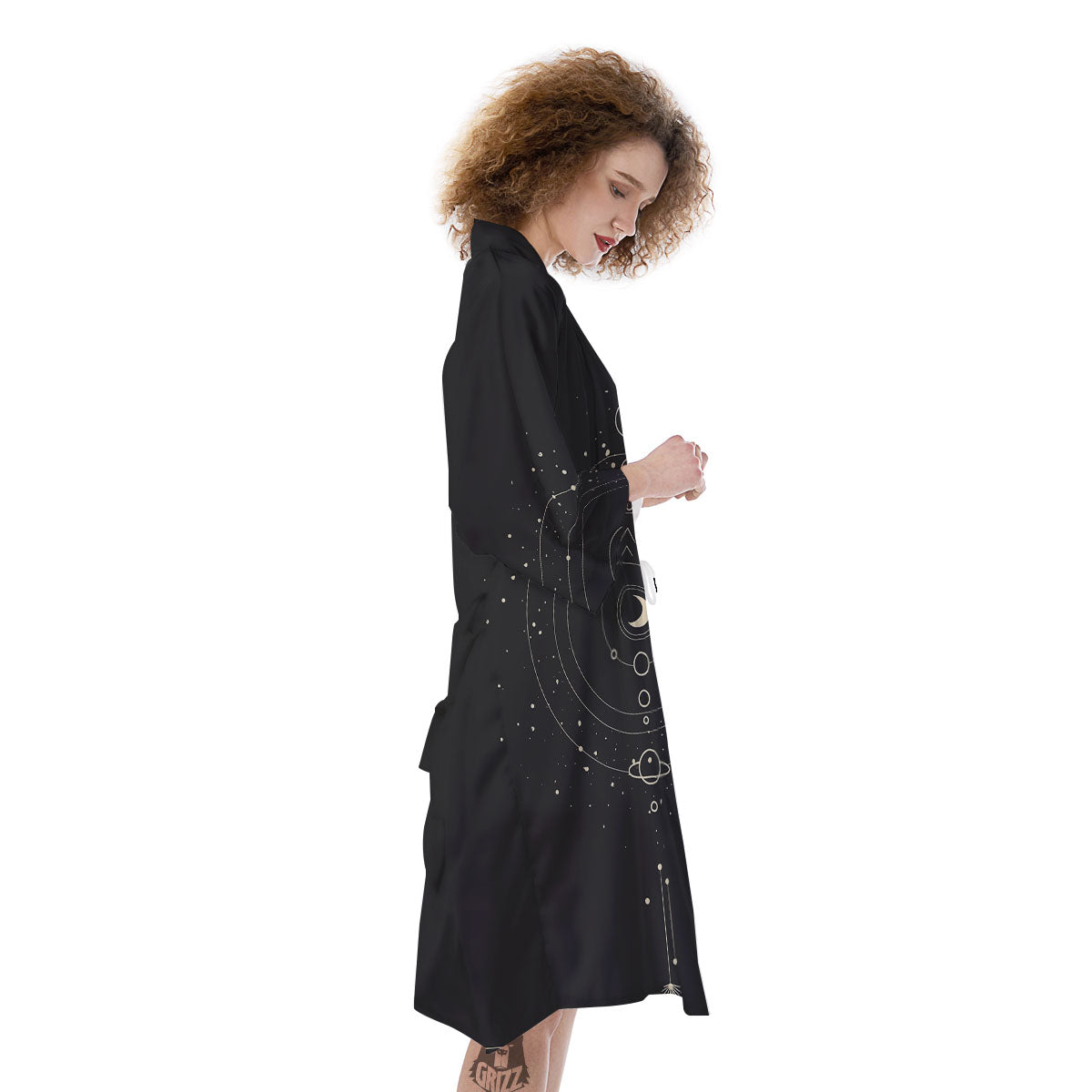 Moon Phase Galaxy Print Kimono-grizzshop