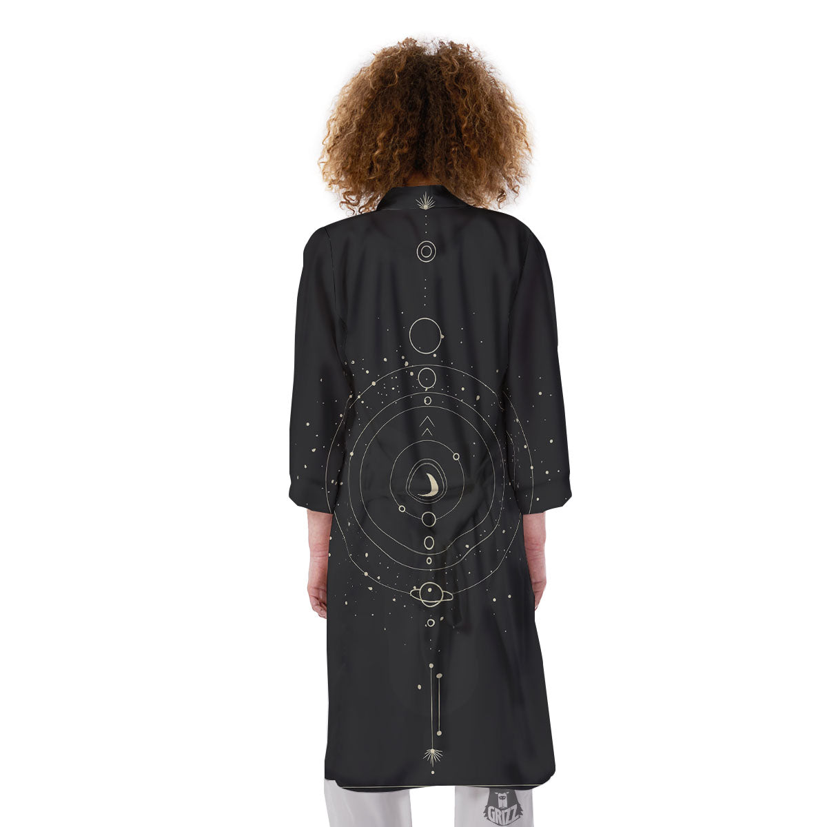 Moon Phase Galaxy Print Kimono-grizzshop