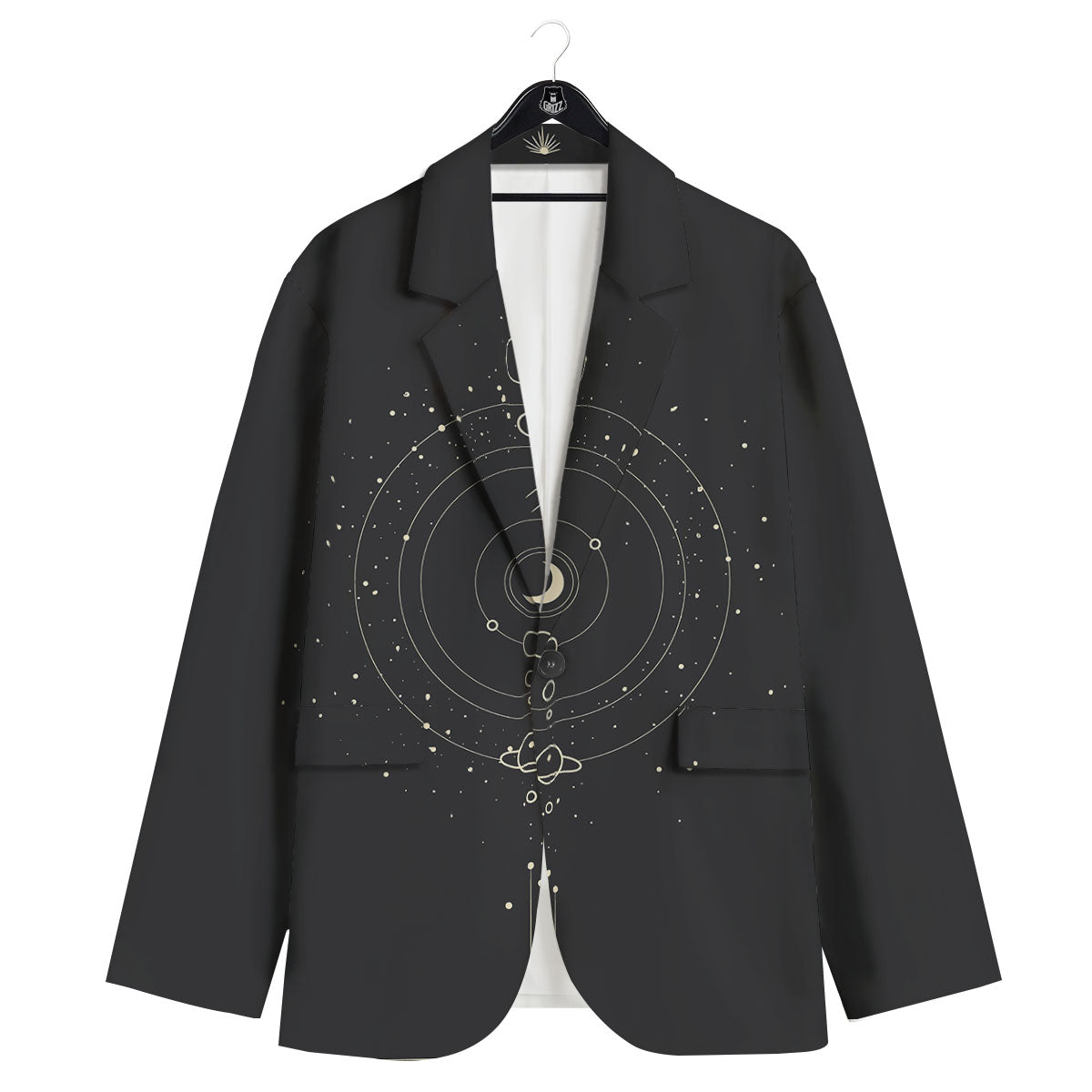 Moon Phase Galaxy Print Men's Sport Coat-grizzshop