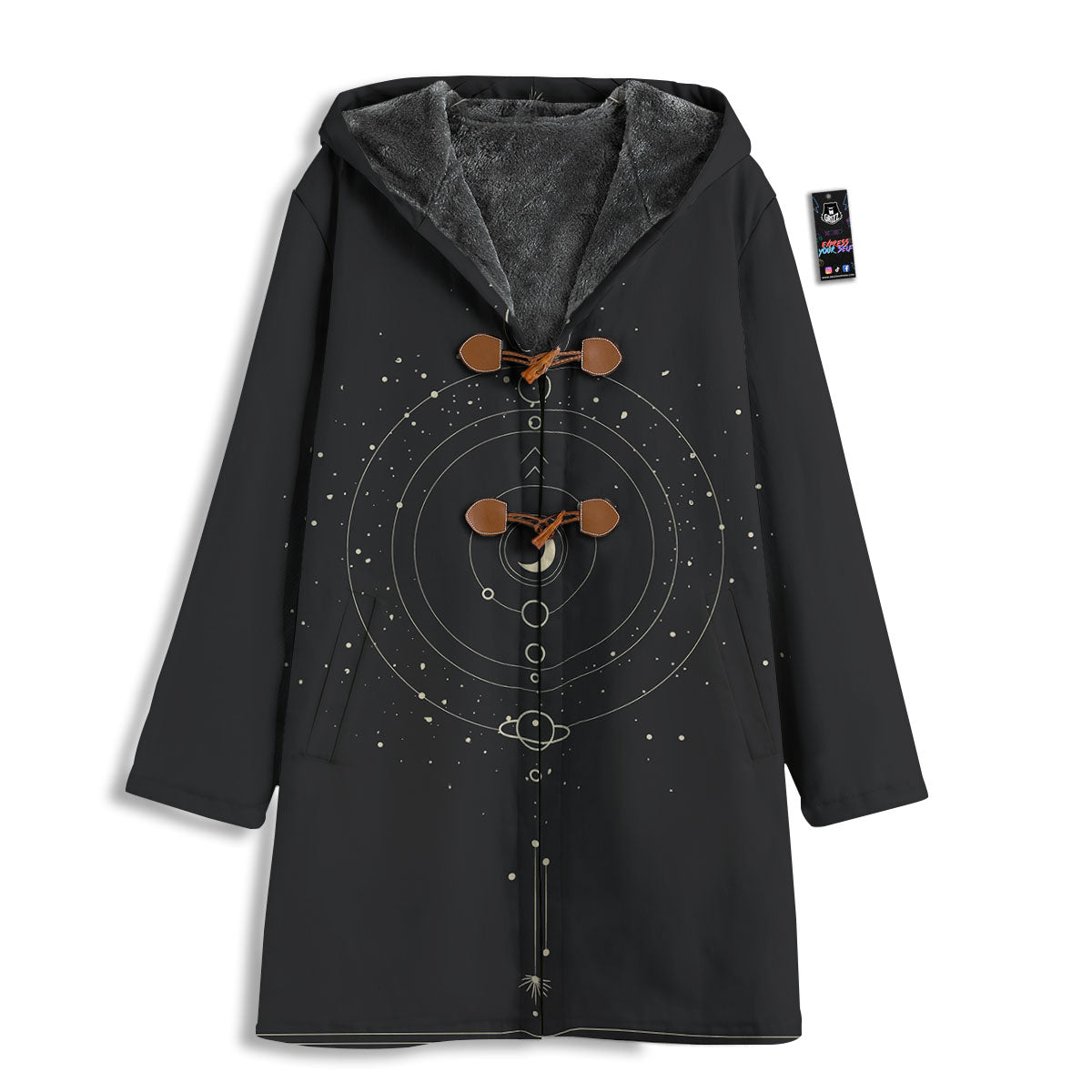 Moon Phase Galaxy Print Men's Windbreaker Jacket-grizzshop