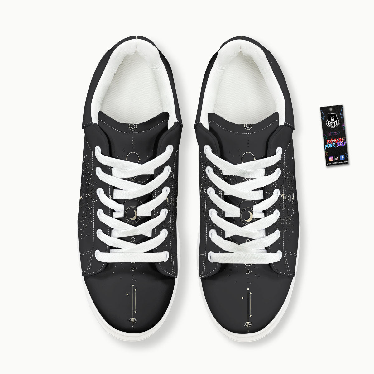 Moon Phase Galaxy Print Platform Shoes-grizzshop