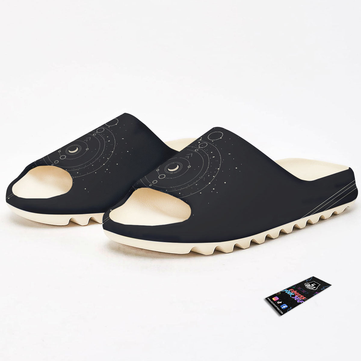 Moon Phase Galaxy Print Sandals-grizzshop