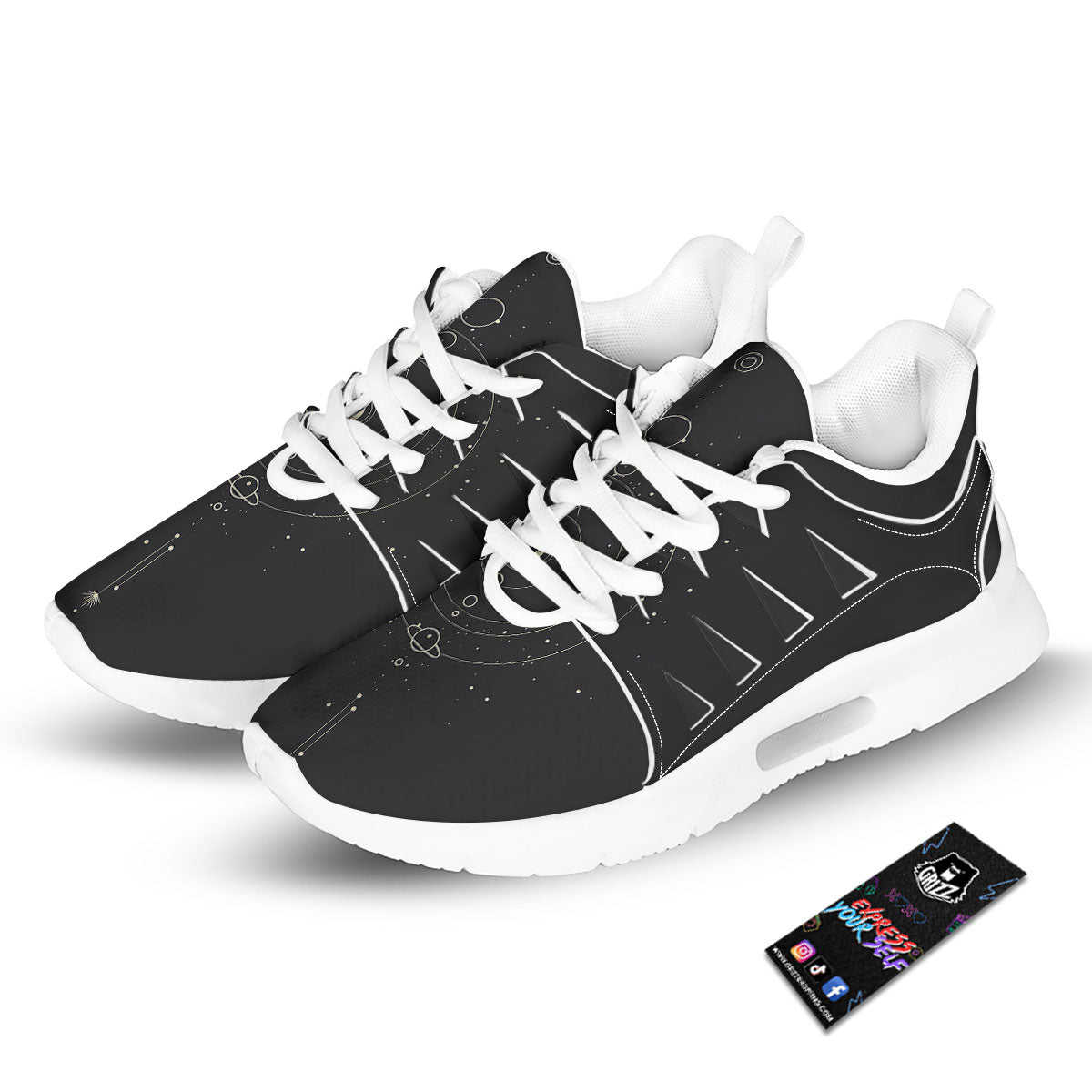 Moon Phase Galaxy Print Tennis Shoes-grizzshop