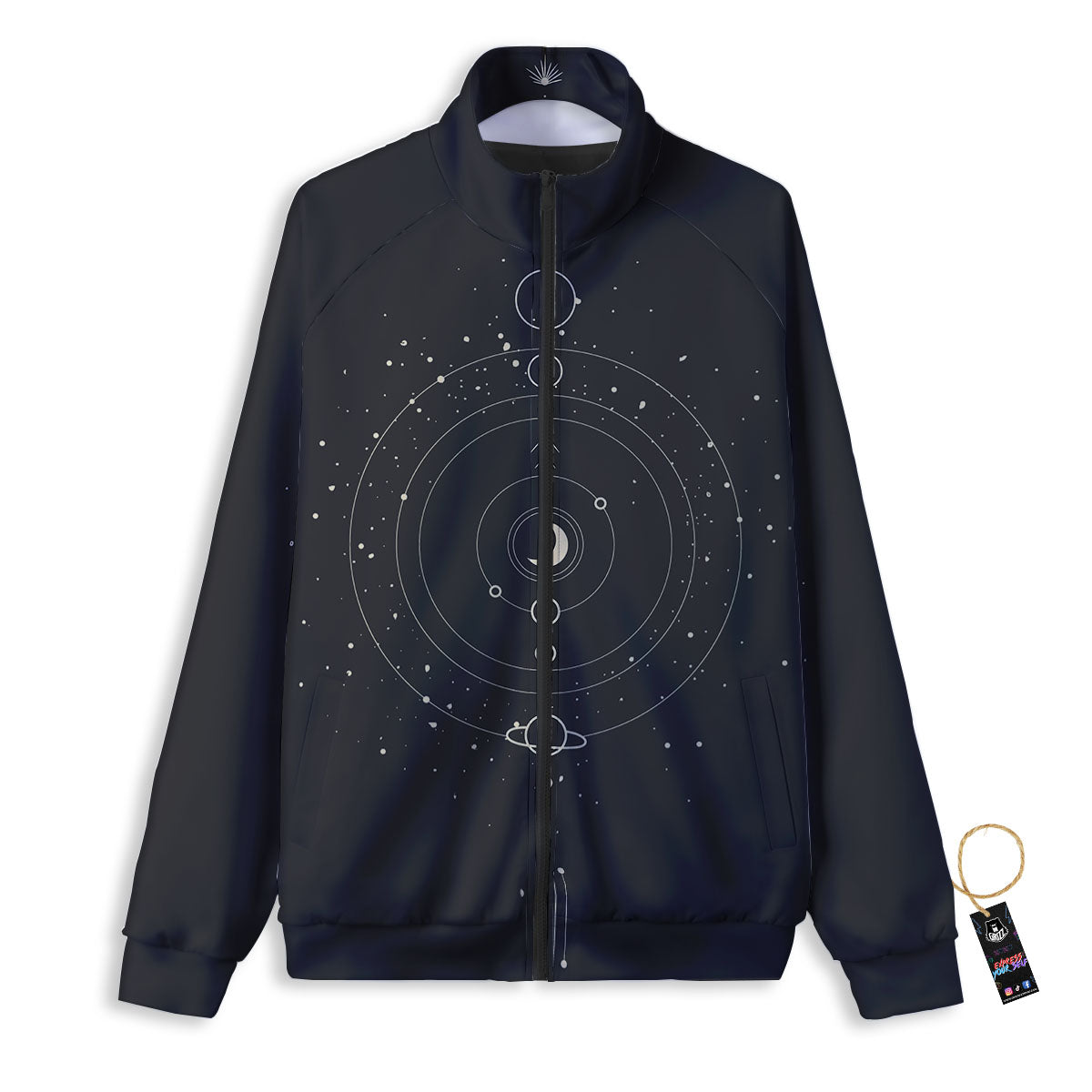 Moon Phase Galaxy Print Track Jacket-grizzshop