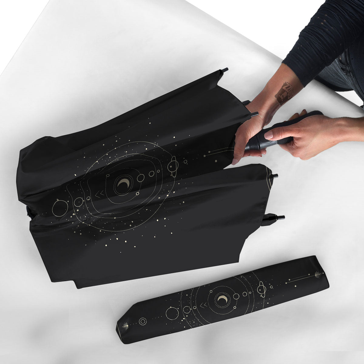 Moon Phase Galaxy Print Umbrella-grizzshop