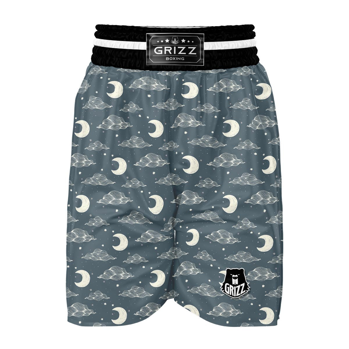Moon Print Pattern Boxing Shorts-grizzshop