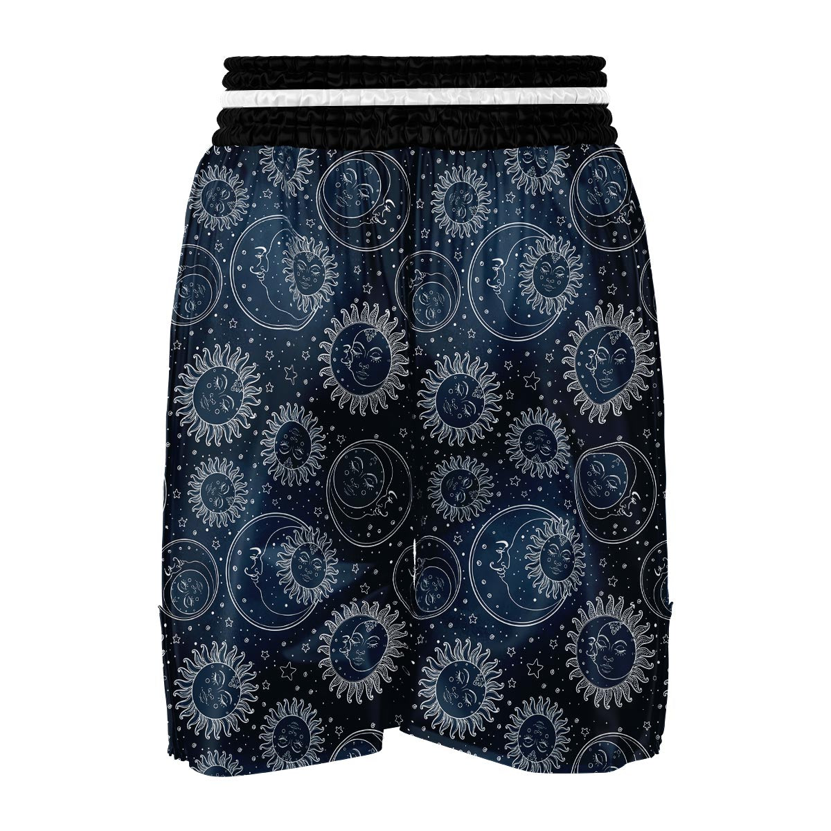 Moon Sun Print Pattern Boxing Shorts-grizzshop