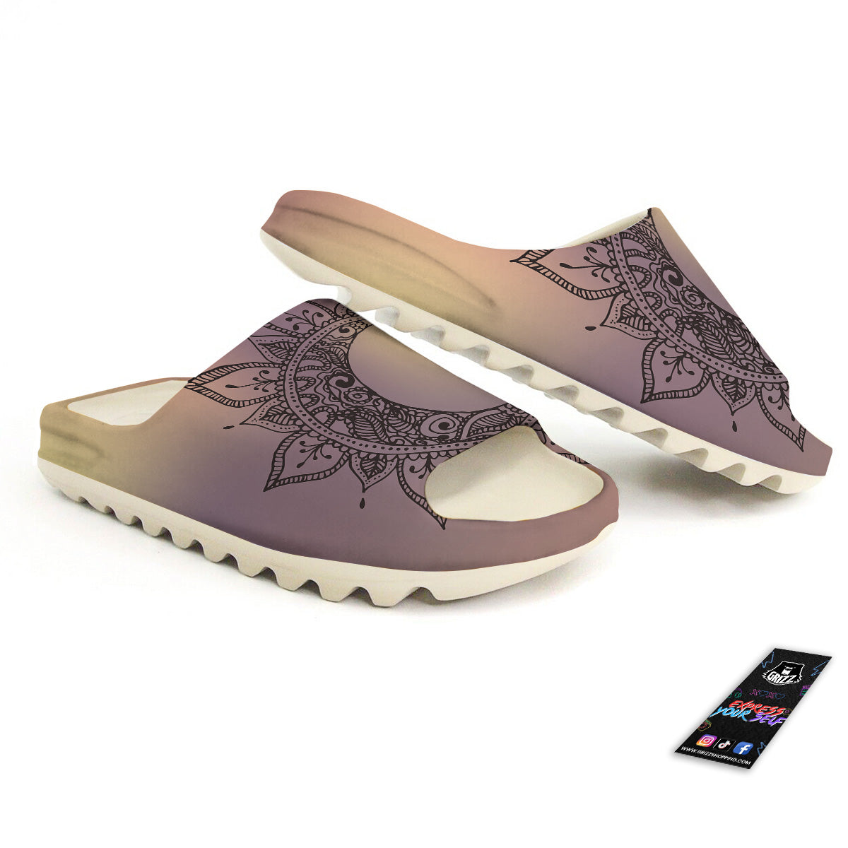 Moon And Bohemian Sun Print Sandals-grizzshop