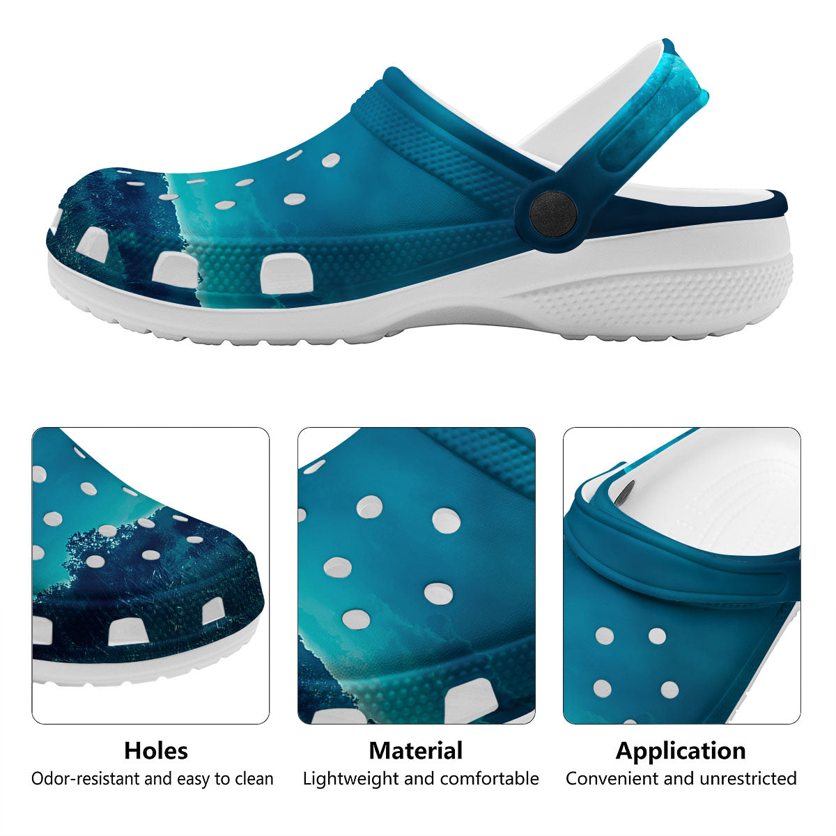 Moonlight And Night Forest Print Clog-grizzshop