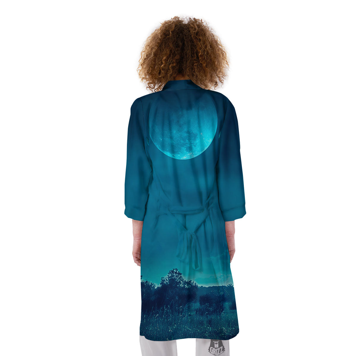 Moonlight And Night Forest Print Kimono-grizzshop