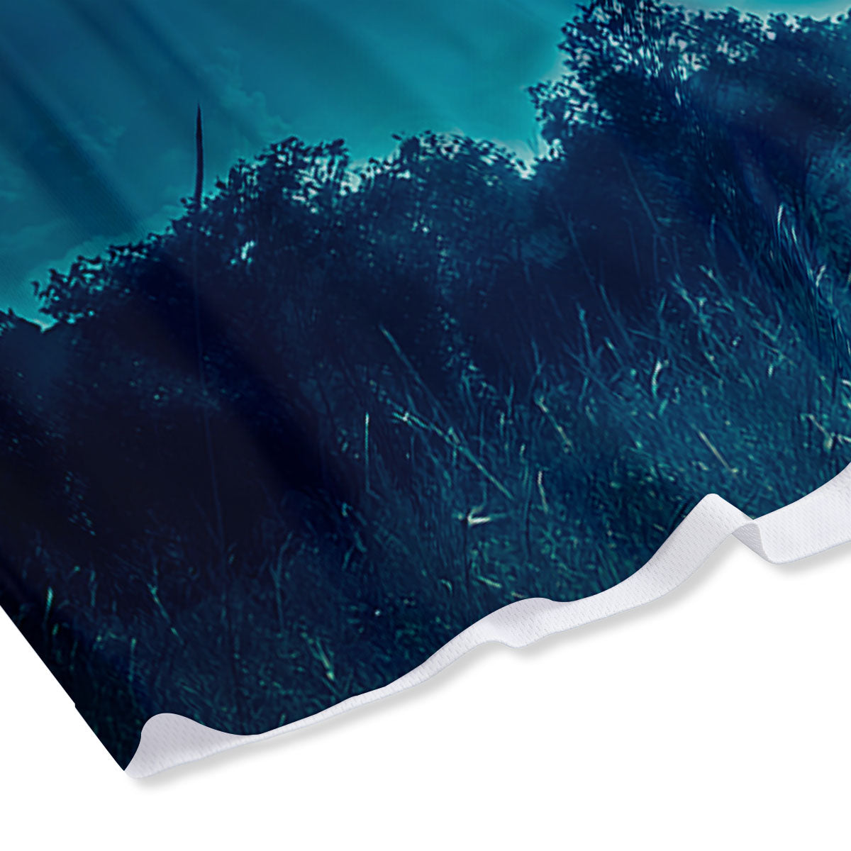 Moonlight And Night Forest Print Mesh Shorts