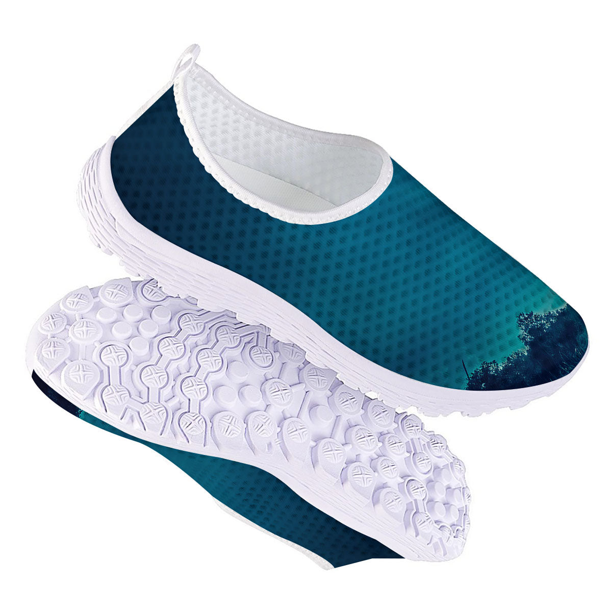 Moonlight And Night Forest Print Nurse Shoes-grizzshop