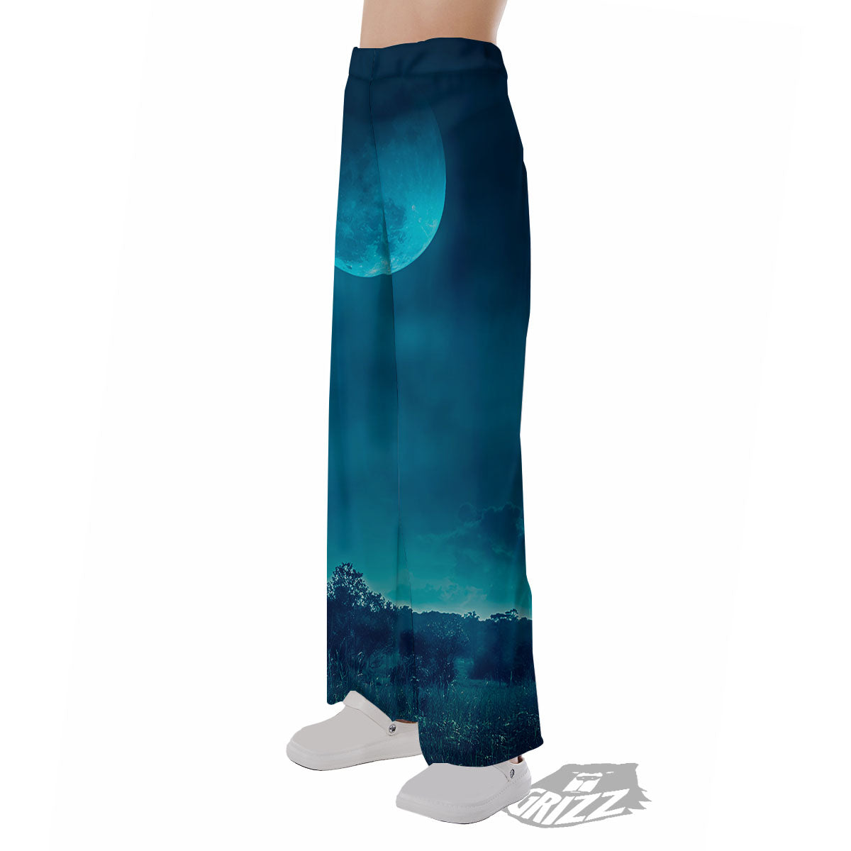 Moonlight And Night Forest Print Pajama Pants-grizzshop